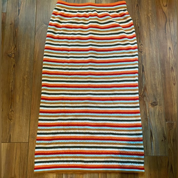 Zara Dresses & Skirts - Zara Crochet Striped Midi Skirt